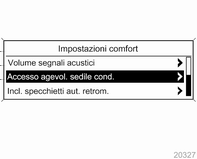 Strumenti e comandi 115 Sbrinamento automatico: aziona la deumidificazione del parabrezza selezionando automaticamente le impostazioni necessarie e il climatizzatore in modalità automatica. Attiv.