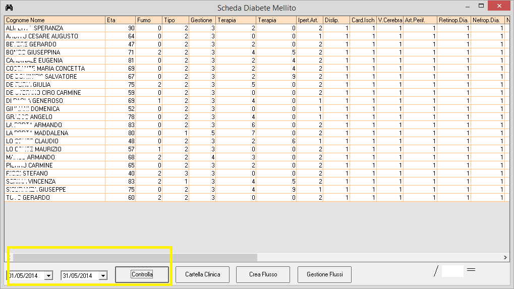 La funzione <GESTIONE FLUSSI> vi permette di controllare tutte le estrazioni fatte e di visualizzarle singolarmente oppure rigenerare i files di output. E possibile anche la cancellazione.