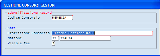 151 Il Funzionamento dell elaborato prevede un video iniziale riportante l elenco delle Categorie Merceologiche precedentemente inserite.