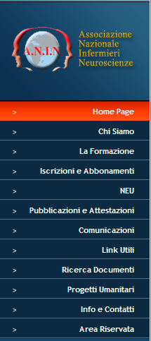 Seconda Sezione L accesso all area riservata dell Anin si effettua selezionando Area Riservata dalla barra blu presente a sinistra nella home page del sito dell Anin (http://www.anin.it/).