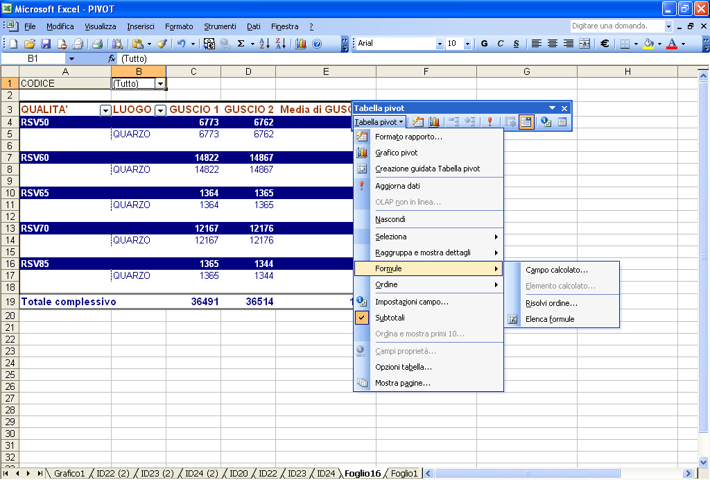 Eseguire dei calcoli in una Tabella Pivot per immagini guida avanzata Excel permette di aggiungere i nomi di campo