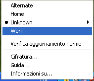 Aggiorna norme = Consentito Impostazioni firewall di default = Tutte adattive I tre tipi di adattatori, per connessioni Wi-Fi, cablate e telefoniche, sono consentiti nell'ubicazione Sconosciuta.