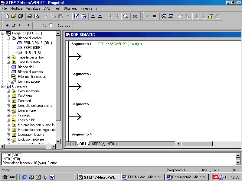 SOFTWARE - STEP-7 -AVVIAMENTO DI STEP 7 -Micro/Win (Win 95/98/NT)- Nella cartella SIMATIC, a cui si accede dal menù di AVVIO, è contenuta la cartella STEP 7- Micro/Win32.