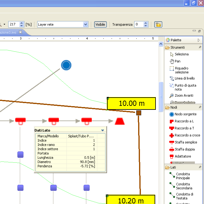 Tecnologia INDO Disegnare gli elementi dell impianto e del terreno non soltanto come linee e punti Ora è possibile, grazie alla tecnologia INDO (Irrigation Network Data Object) sviluppata da