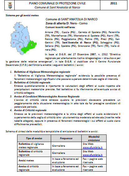 Procedure di allertamento DGR 2312 27/12/07 Direttiva regionale per