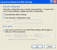 Nel campo Impostazioni rete locale (LAN), fare clic su Impostazioni LAN 6.