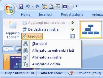 MODULO 6 - STRUMENTI DI PRESENTAZIONE 31 6. nell'area del segnaposto viene inserito un organigramma 7.