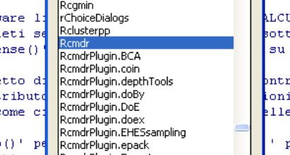 Scegliete il pacchetto denominato Rcmdr, ed armatevi di pazienza perchè