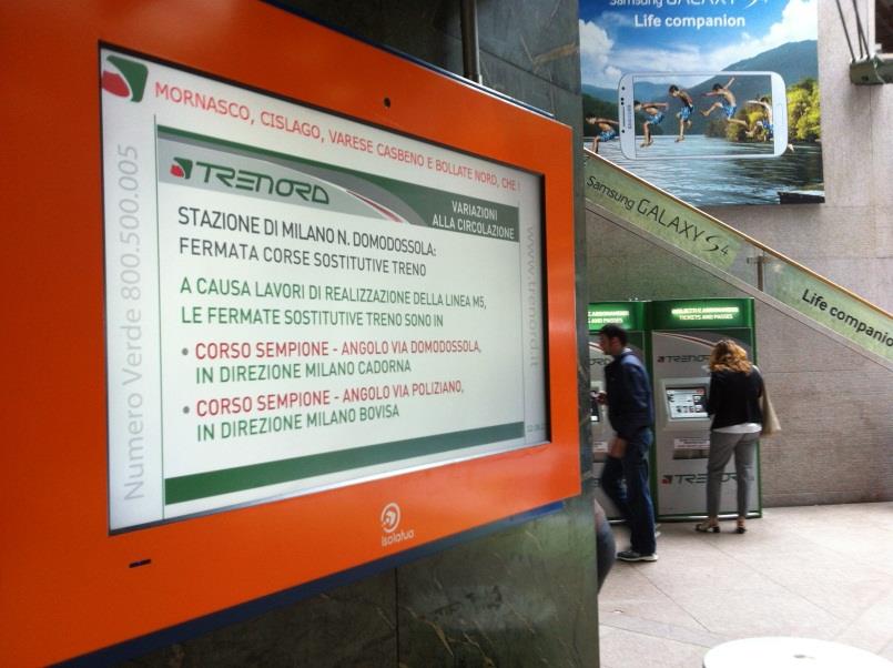 INFORMAZIONI IN STAZIONE Il treno si ascolta e si legge Digital Signage
