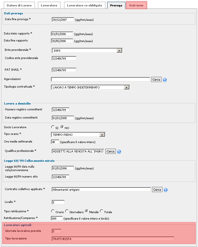 In questa pagina verrà visualizzato un breve riassunto dei dati immessi nelle pagine precedenti.