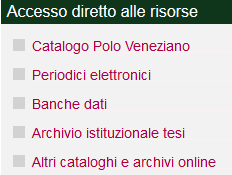 sinistra clicca su Sistema Bibliotecario