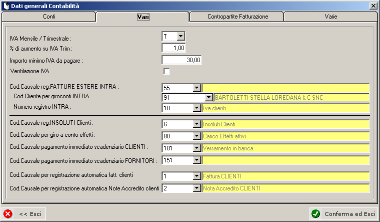 Parametri Procedura: Sono il cuore dell applicazione e contengono le impostazioni generali del programma.