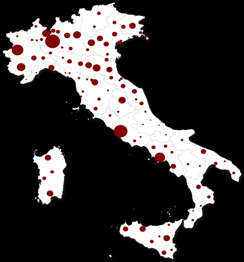 La presenza sul territorio LOMBARDIA PIEMONTE EMILIA ROMAGNA VENETO SICILIA LAZIO CAMPANIA TOSCANA SARDEGNA FRIULI VENEZIA GIULIA