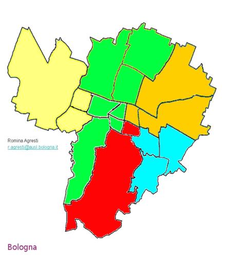 Dipartimento Cure Primarie AUSL di Bologna Bologna 382.784 abitanti superficie di 2.915 Km2 866.294 residenti 25,1% ultra65enni 12.