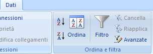 Microsoft Excel considera infatti la prima riga della selezione come un titolo della colonna, motivo per il quale non bisogna attendersi, senza disposizione contraria, che la prima riga sia inserita