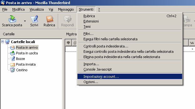 Configurazione Account di posta dell Università di Ferrara con Mozilla Thunderbird Eudora email può essere scaricato da: http://www.mozillaitalia.it/archive/index.html#p2.