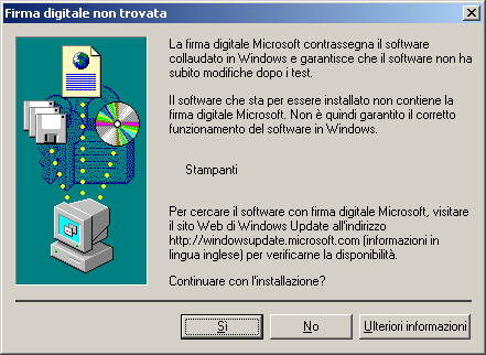 Installazione del driver della stampante Collegamento con il cavo USB (Windows 2000) Selezionare Specificare un percorso. 5 Cliccare Avanti.