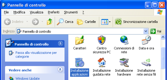 alla gestione Disinstalla o modifica programma: Selezionare il prodotto da disinstallare (excellent Computi) dall elenco dei programmi e premere il tasto Rimuovi.