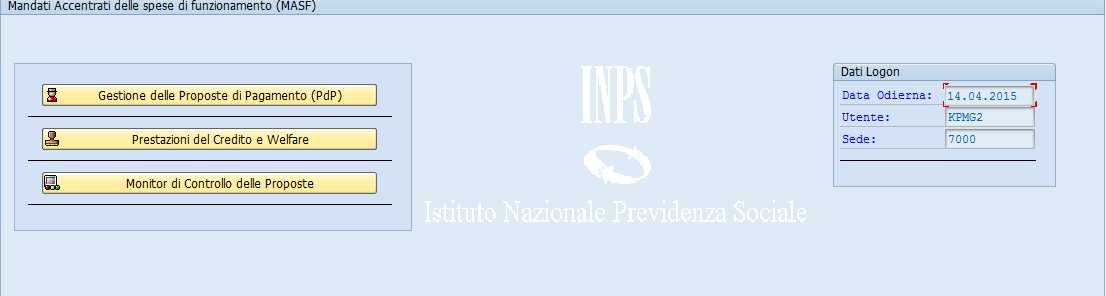 2 DESCRIZIONE DELLA PROCEDURA Le funzioni di gestione della proposta sono organizzate in un cruscotto applicativo che comprende: Gestione della proposta di pagamento; Prestazioni del Credito e