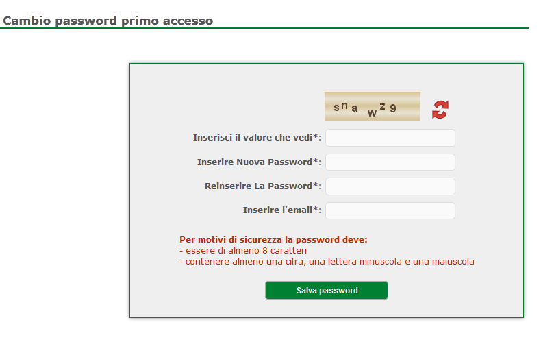 Automaticamente il sistema inserisce la mail nel database e consente la modifica della password.