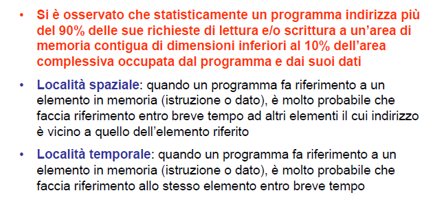 Principio di localita' Si sfrutta il principio di localita'