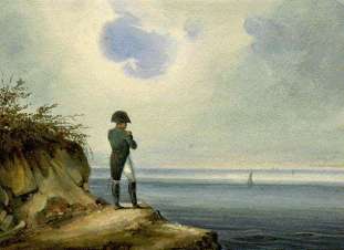 Bonaparte, dopo avere tentato di imbarcarsi verso gli Stati Uniti, si consegnò agli inglesi.