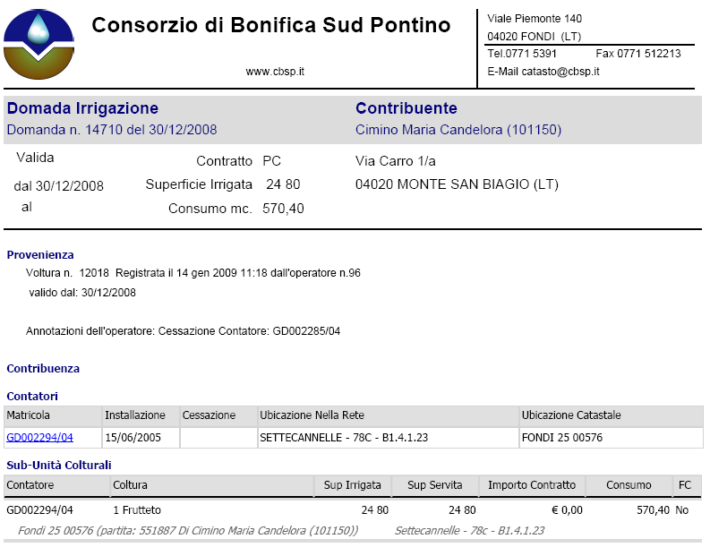 5.4. Domanda irrigua COLLEGAMENTO ALLA VISURA