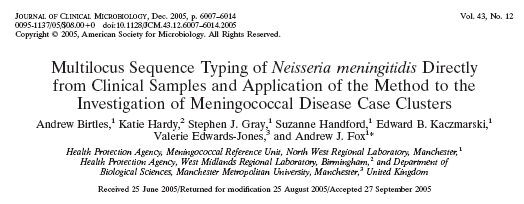 Diagnostica innovativa della meningite meningococcica Un adeguata sorveglianza delle meningiti meningococciche richiede la determinazione del ceppo specificamente coinvolto.