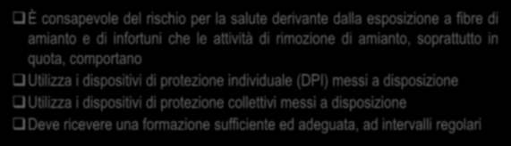 I compiti dell Operatore amianto (Corso 30 ore ex art. 10, Legge n. 257/92 art.