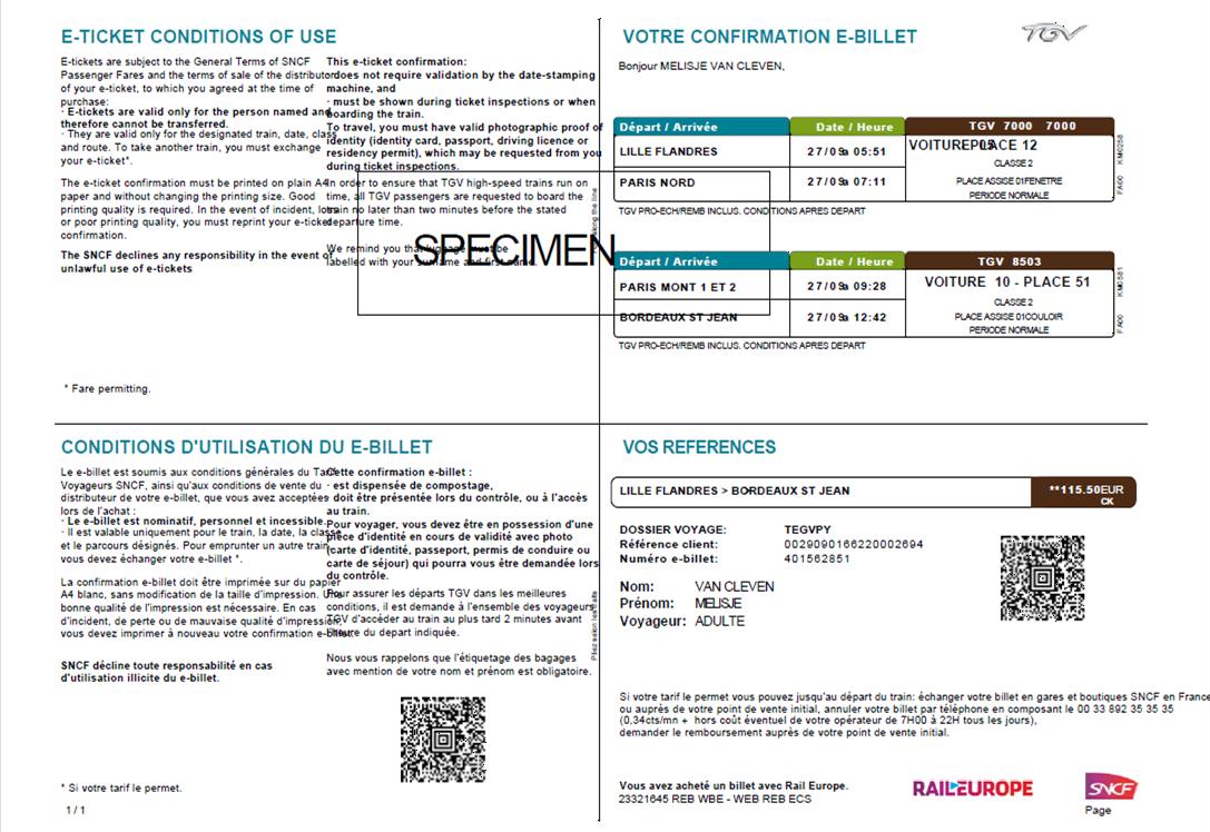 TIPOLOGIE DI BIGLIETTI E-TICKET: INTERNO FRANCIA (1/2) 1. Condizioni di utilizzo dell eticket (in inglese) 1 3 3.