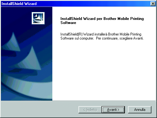 4 Fare clic sul pulsante corrispondente al proprio sistema operativo. Viene avviato InstallShield Wizard.