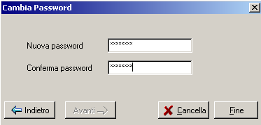Da questa gestione invece è possibile solo cambiare le singole password.