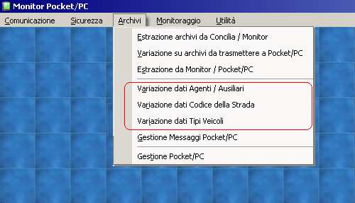 7 VARIAZIONE DATI Permette di variare gli archivi degli agenti, del CdS e dei tipi veicoli Variazione dati Agenti / Ausiliari: (in pratica è la gestione