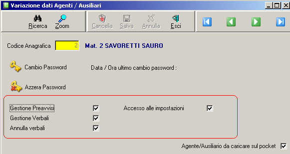 v (opzionale)= avvertenze Verbali che saranno utilizzate solo in presenza decurtazione punti Motivazione: saranno richiamati nella scheda Motivazioni sul