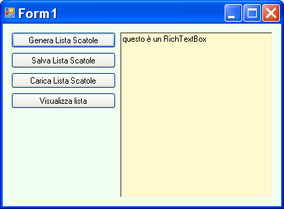 Esercizi Liste e file Esercizio Guidato 1. Prepara un nuovo progetto visuale come nella figura 2. Vai nell editor del programma e modifica le librerie come segue: using System.
