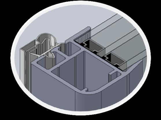 Telaio per cabine verticali negative con possibilità di montare porte con profilo in PVC con