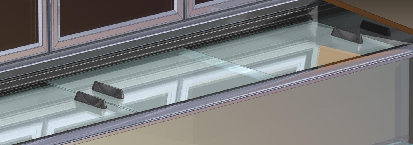 Combi è una soluzione con vetro singolo scorrevole per il pozzetto inferiore.