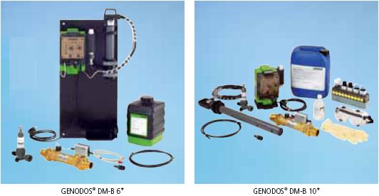 Impianti di dosaggio GENODOS DM-B Impianto di dosaggio per una rapida disinfezione di acqua potabile, di uso industriale e di scarico, mediante dosaggio di una soluzione di biossido di cloro (GENO