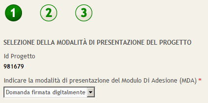 3 - Procedura guidata di presentazione Finanziamenti On Line conduce l utente attraverso una procedura guidata che consente la firma elettronica del Modulo di Richiesta, l assolvimento dell imposta