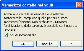 32 Archiviazione e ripristino di oggetti Memorizzazione manuale delle cartelle abilitare questa funzione. Non è possibile memorizzare una cassetta postale completa.