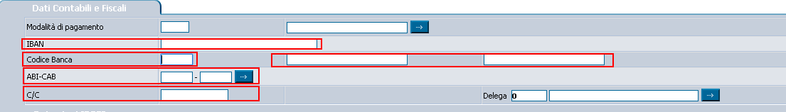Figura 5 Dati contabili e fiscali - Modalità di pagamento Figura 6 Lista valori modalità di pagamento Figura 7 Maschera di gestione coordinate bancarie 1.