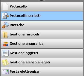 I protocolli assegnati non visualizzati da nessuno degli utenti appartenenti alla struttura organizzativa assegnataria, sono contrassegnati da un pallino blu.