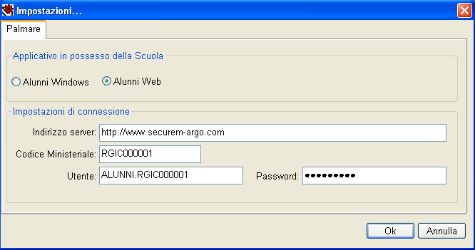 Connessione ad Alunni Web Per la connessione ad Alunni WEB, non è necessario usare moduli aggiuntivi.