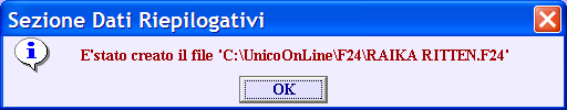 Chiusura del Modulo F24: Alla fine della compilazione del modulo F24, per finire si deve cliccare su "Riepilogo" (sulla sinistra in fondo).