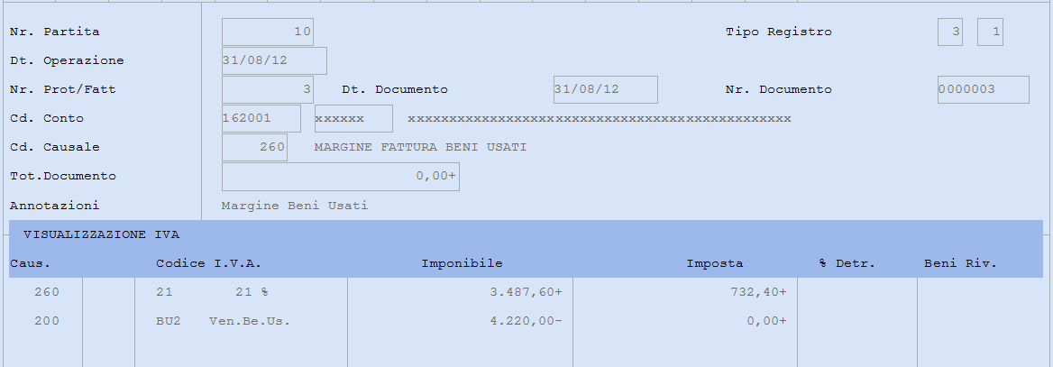 bene per il quale non vengono gestite le quantità (ad esempio oro venduto a peso) oppure di nota di variazione di solo valore.