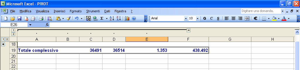 Aggiungendo un campo calcolato a una Tabella Pivot, Excel rende l aggiunto parte della tabella.