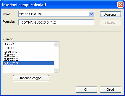 Excel permette di aggiungere i nomi di campo ed eseguire i calcoli sulla Tabella Pivot.