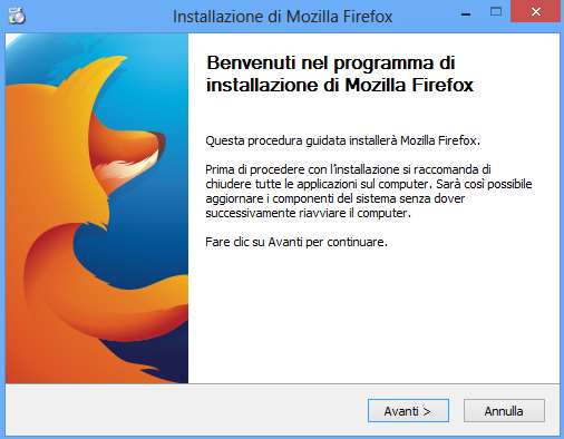 Figura 4 Avvio Mozilla Nella schermata successiva verificare che sia