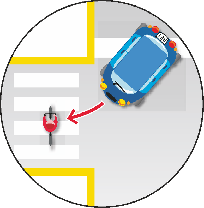 Collisione n 9 COLLISIONE N 9 IN BICI SUI PASSAGGI PEDONALI Gli automobilisti non si aspettano di trovare biciclette sugli attraversamenti riservati ai pedoni, pertanto, quando si attraversano le