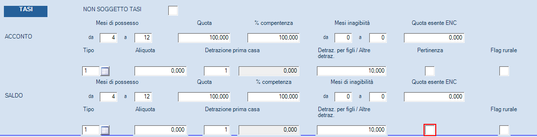 occorre: inserire i mesi di possesso (es.